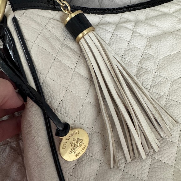 Brahmin Kathleen Crème Florentine LG Quilted Leather Slouchy Hobo/Tote - Picture 15 of 16